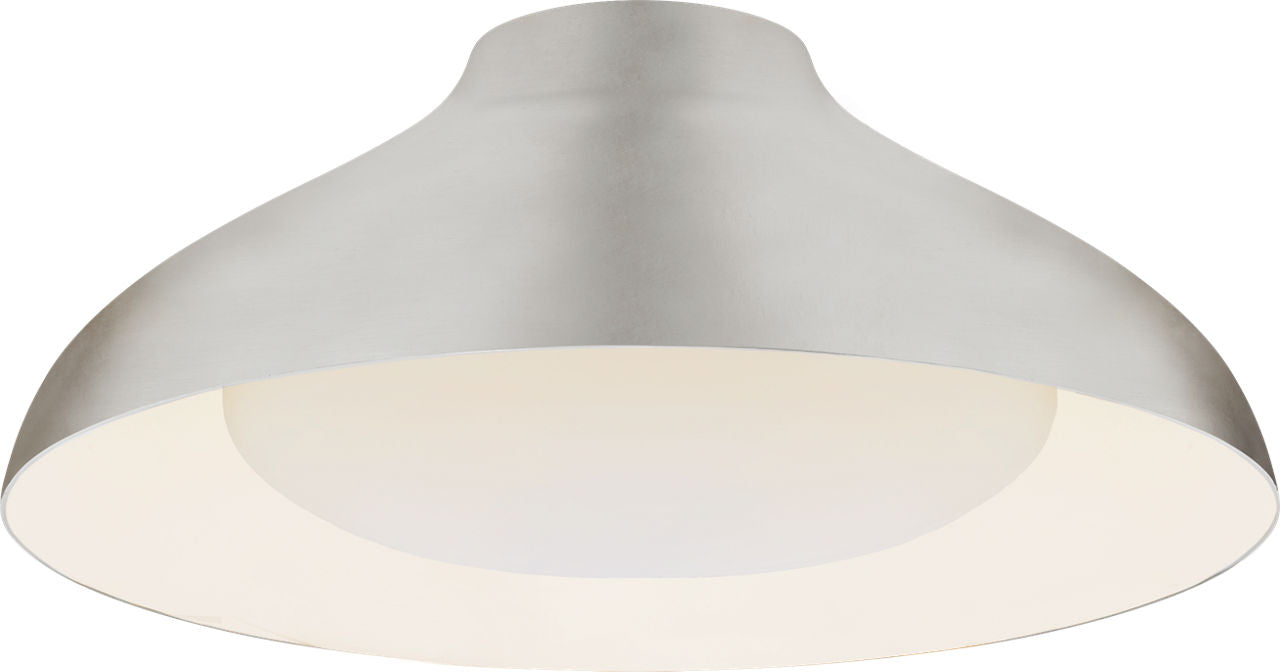 Agnes 18" Flush Mount | Burnished Silver Leaf | Soft White Glass