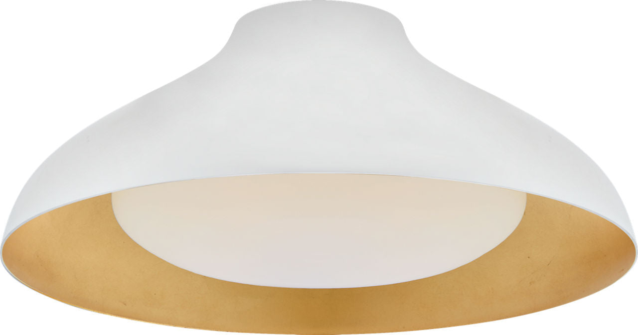 Agnes 18" Flush Mount | Plaster White | Soft White Glass