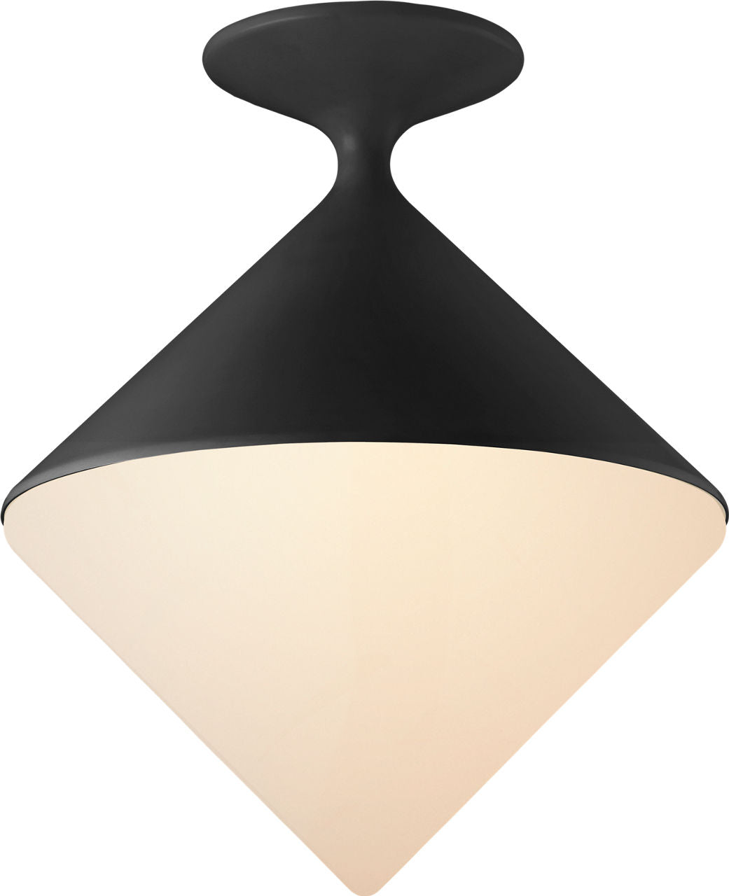 Sarnen Small Flush Mount | Matte Black | White Glass