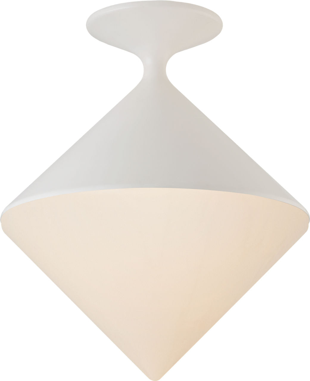 Sarnen Small Flush Mount | Matte White | White Glass