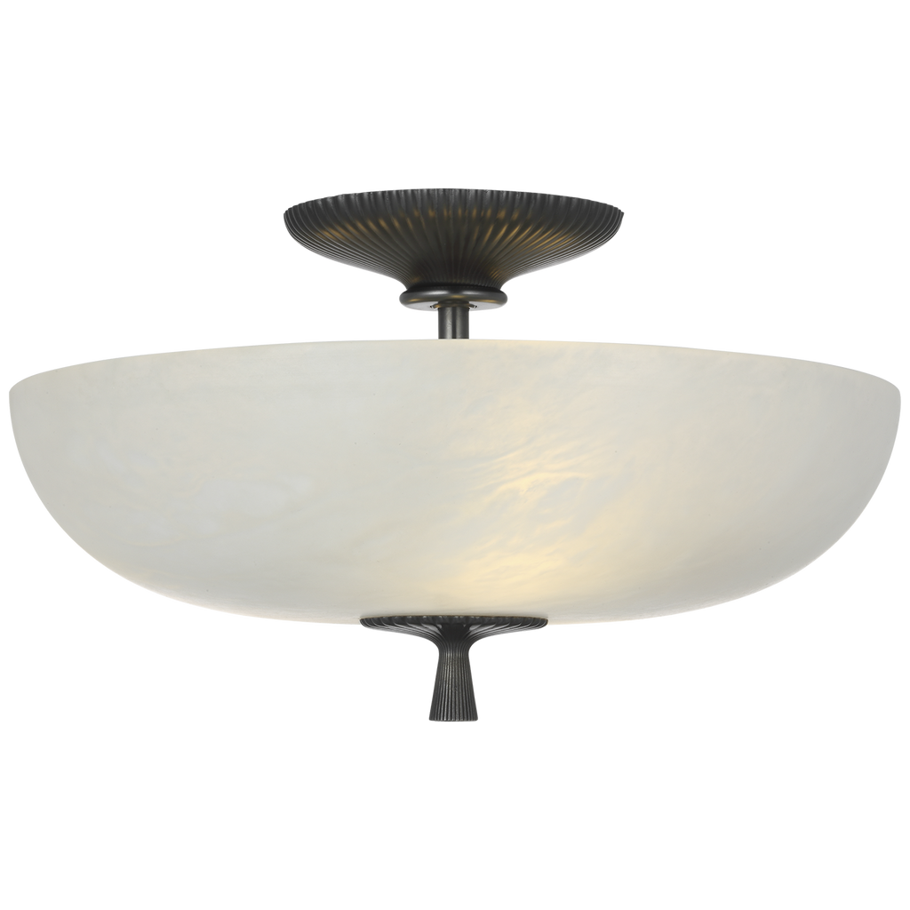 Pascal 14" Bowl Semi-Flush Mount | Bronze | Alabaster