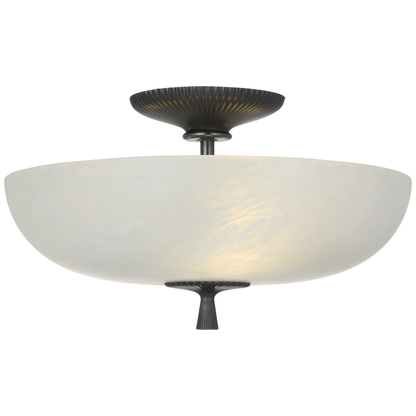 Pascal 14" Bowl Semi-Flush Mount | Bronze | Alabaster