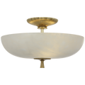 Pascal 14" Bowl Semi-Flush Mount | Hand-Rubbed Antique Brass | Alabaster