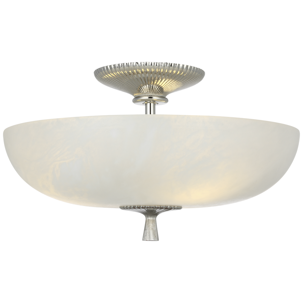 Pascal 14" Bowl Semi-Flush Mount | Polished Nickel | Alabaster