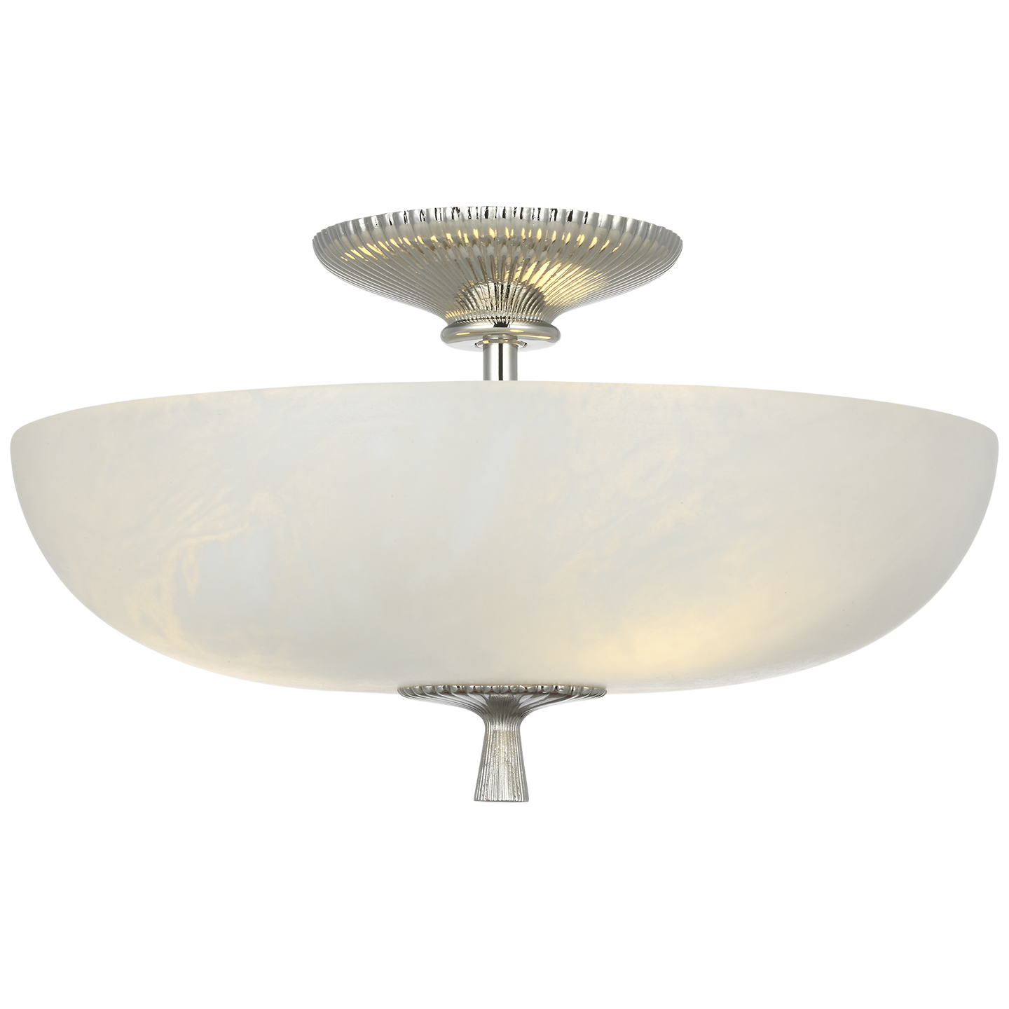 Pascal 14" Bowl Semi-Flush Mount | Polished Nickel | Alabaster