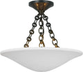 Mollino 16" Semi Flush Mount | Bronze | Plaster White Shade