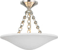 Mollino 16" Semi Flush Mount | Polished Nickel | Plaster White Shade