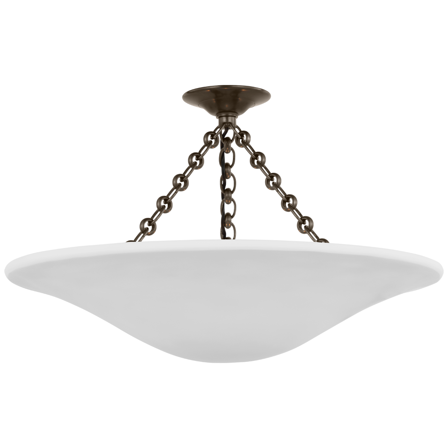 Mollino 24" Semi-Flush Mount | Bronze | Plaster White Shade