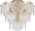 Loire Medium Tiered Flush Mount | Gild | White Strie Glass