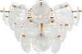 Loire Large Tiered Flush Mount | Gild | White Strie Glass
