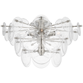 Loire Large Tiered Flush Mount | Polished Nickel | Clear Strie Glass