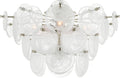 Loire Large Tiered Flush Mount | Polished Nickel | White Strie Glass