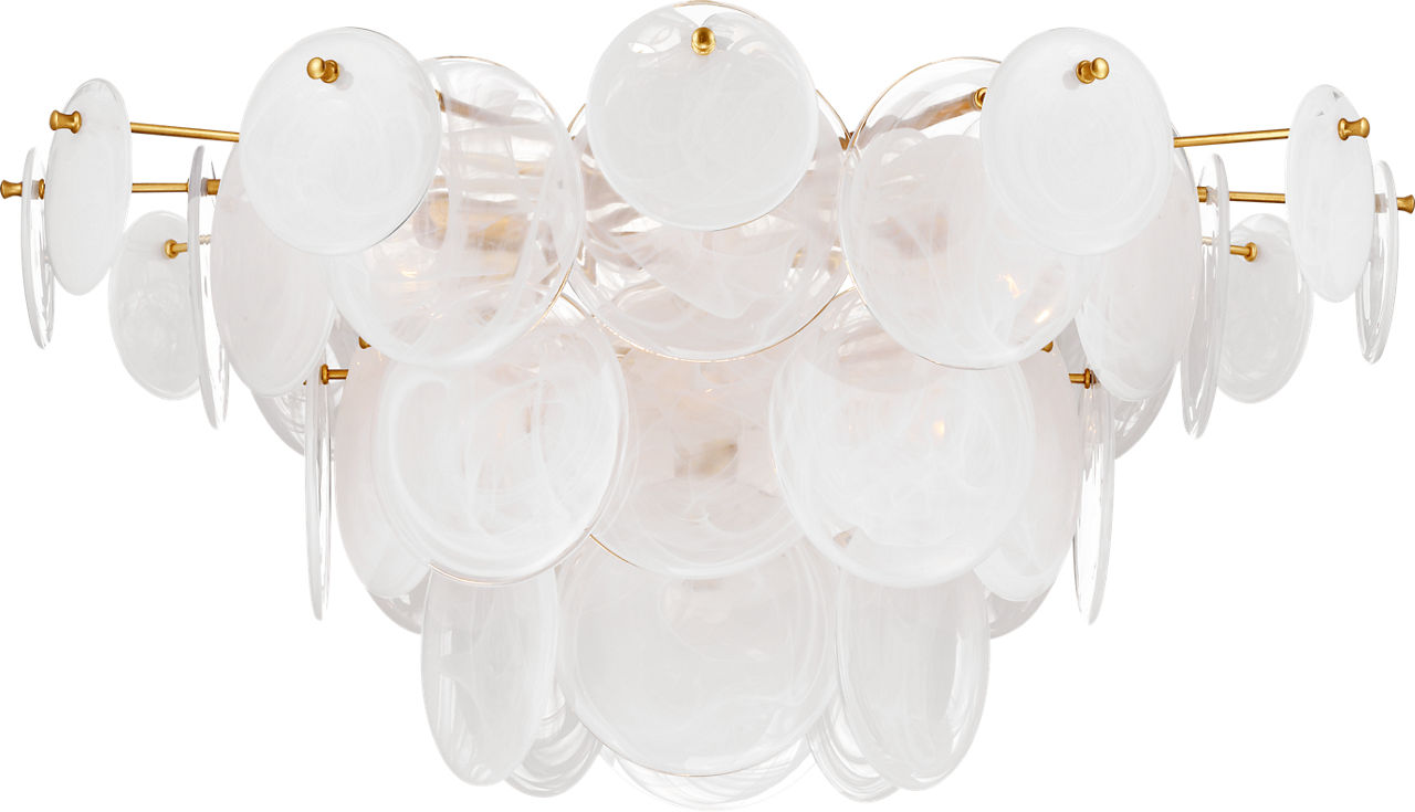 Loire Grande Flush Mount | Gild | White Strie Glass