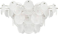 Loire Grande Flush Mount | Polished Nickel | White Strie Glass