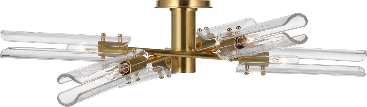 Casoria XL Radial Flush Mount | Hand-Rubbed Antique Brass | Clear Glass