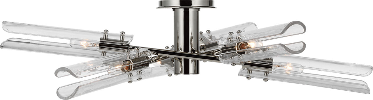 Casoria XL Radial Flush Mount | Polished Nickel | Clear Glass