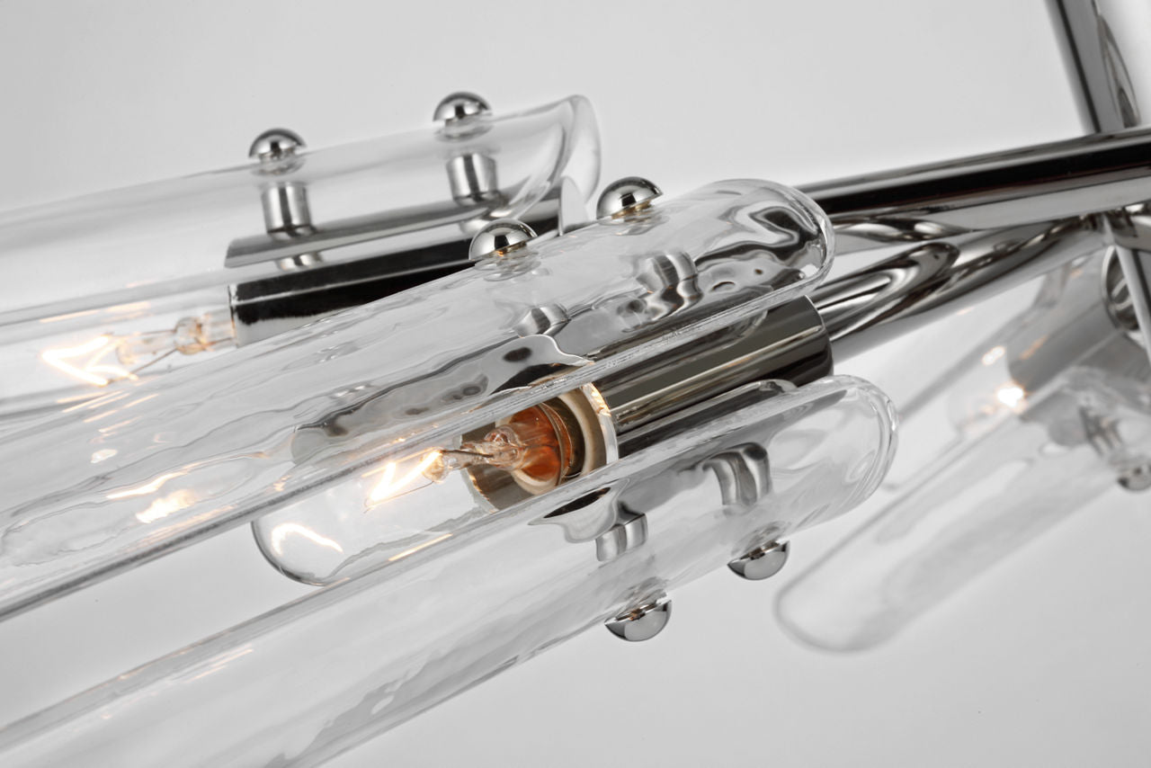 Casoria XL Radial Flush Mount | Polished Nickel | Clear Glass