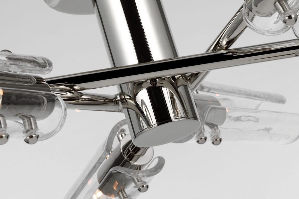 Casoria XL Radial Flush Mount | Polished Nickel | Clear Glass