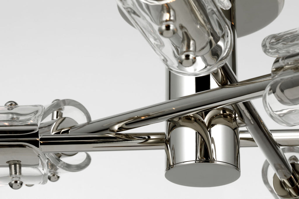 Casoria XL Radial Flush Mount | Polished Nickel | Clear Glass