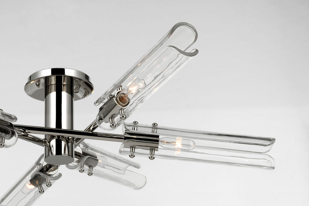 Casoria XL Radial Flush Mount | Polished Nickel | Clear Glass