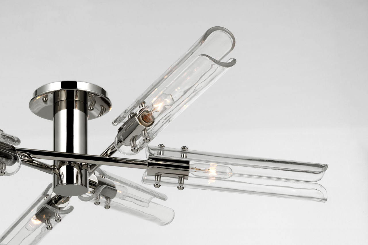Casoria XL Radial Flush Mount | Polished Nickel | Clear Glass