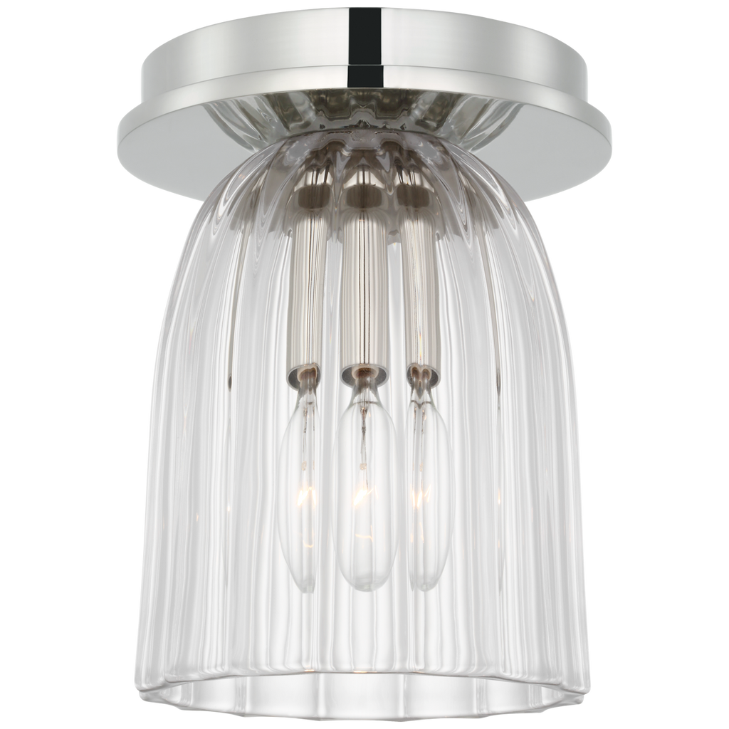 Asalea 5" Solitaire Flush Mount | Polished Nickel | Clear Glass