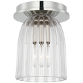 Asalea 5" Solitaire Flush Mount | Polished Nickel | Clear Glass