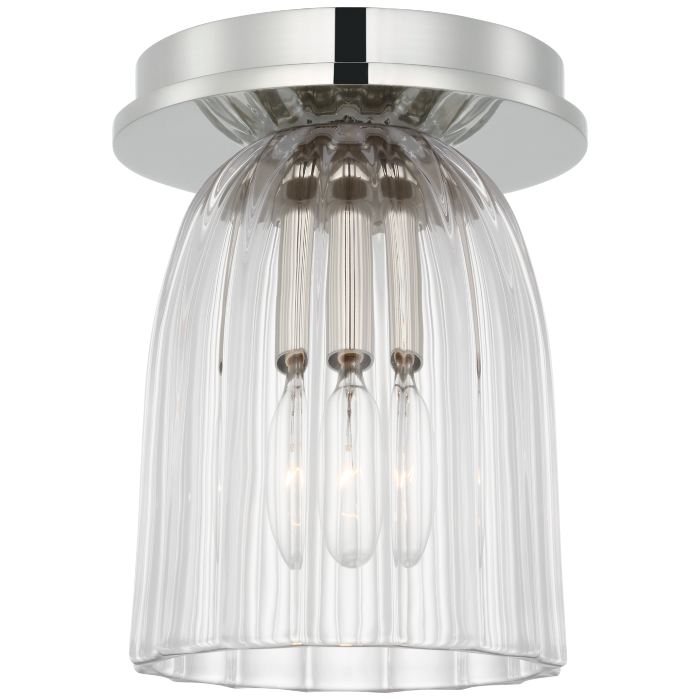 Asalea 5" Solitaire Flush Mount | Polished Nickel | Clear Glass