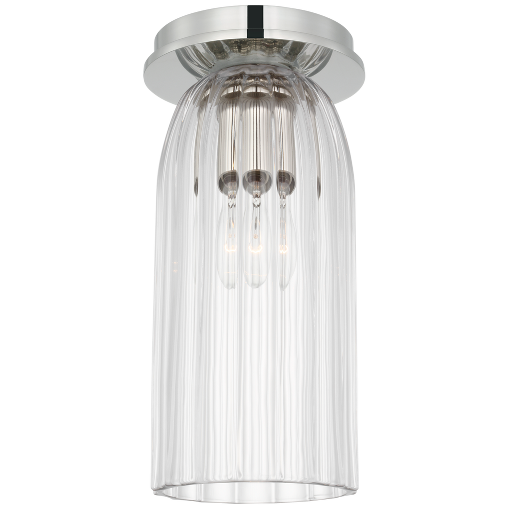 Asalea Monopoint Flush Mount | Polished Nickel | Clear Glass