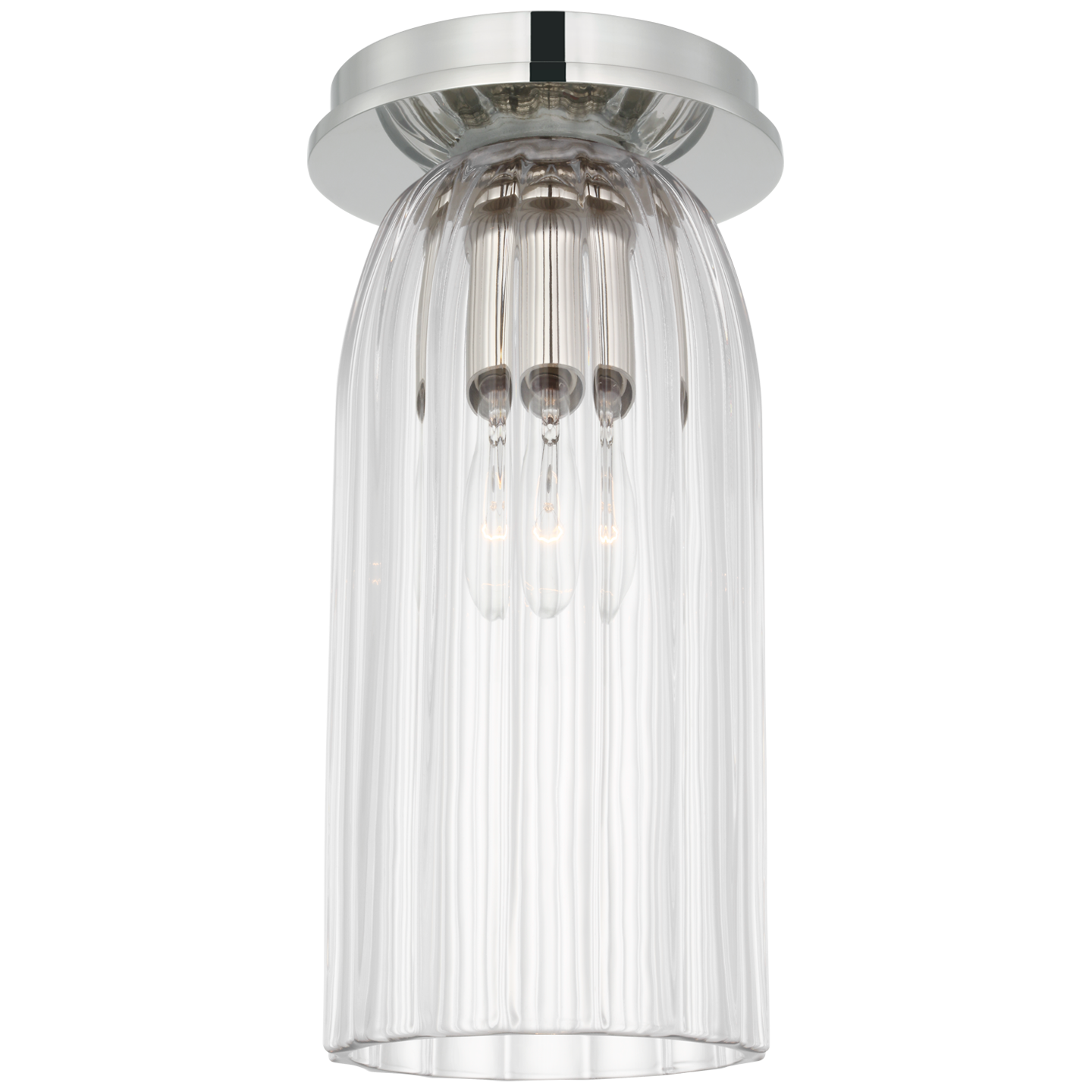 Asalea Monopoint Flush Mount | Polished Nickel | Clear Glass