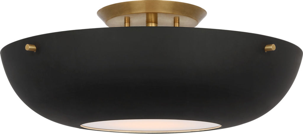 Valencia 16" Flush Mount | Hand-Rubbed Antique Brass | Matte Black