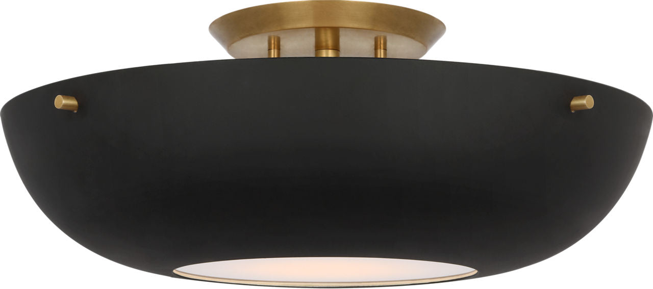 Valencia 16" Flush Mount | Hand-Rubbed Antique Brass | Matte Black
