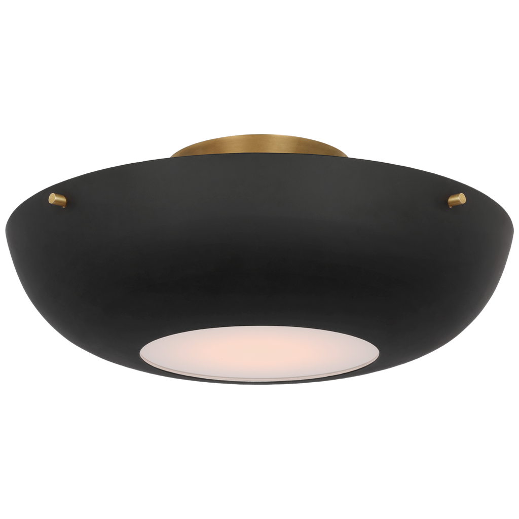 Valencia 16" Flush Mount | Hand-Rubbed Antique Brass | Matte Black