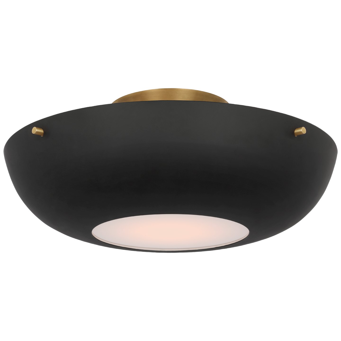 Valencia 16" Flush Mount | Hand-Rubbed Antique Brass | Matte Black