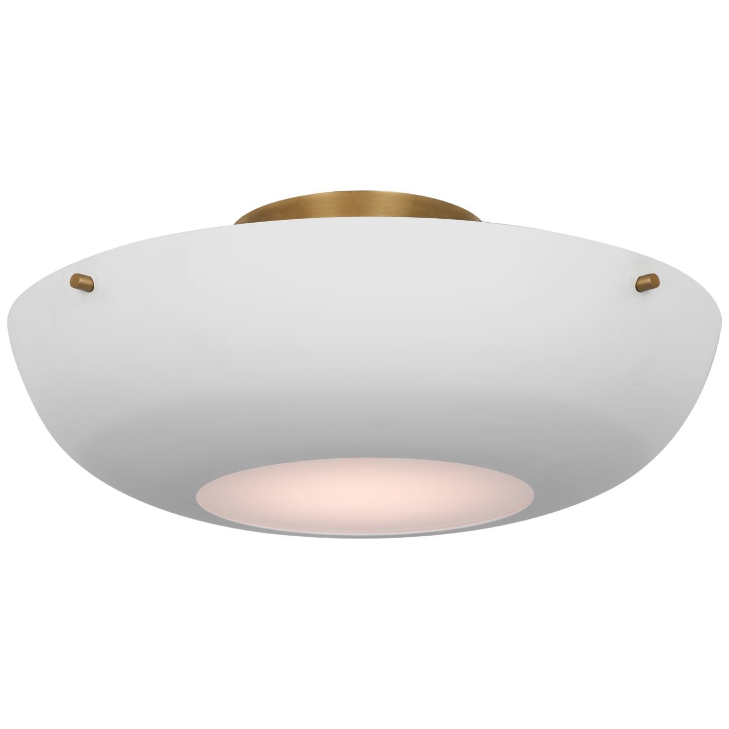 Valencia 16" Flush Mount | Hand-Rubbed Antique Brass | Matte White