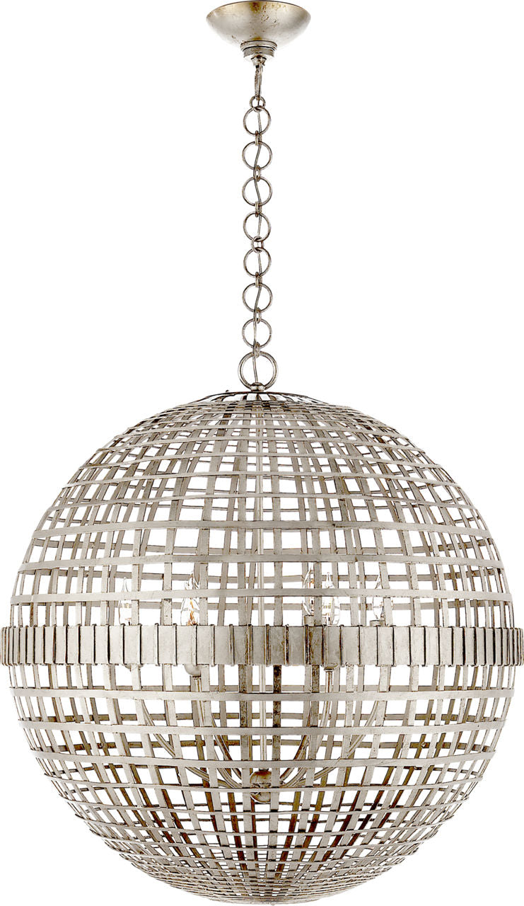 Mill Large Globe Lantern | Burnished Silver Leaf