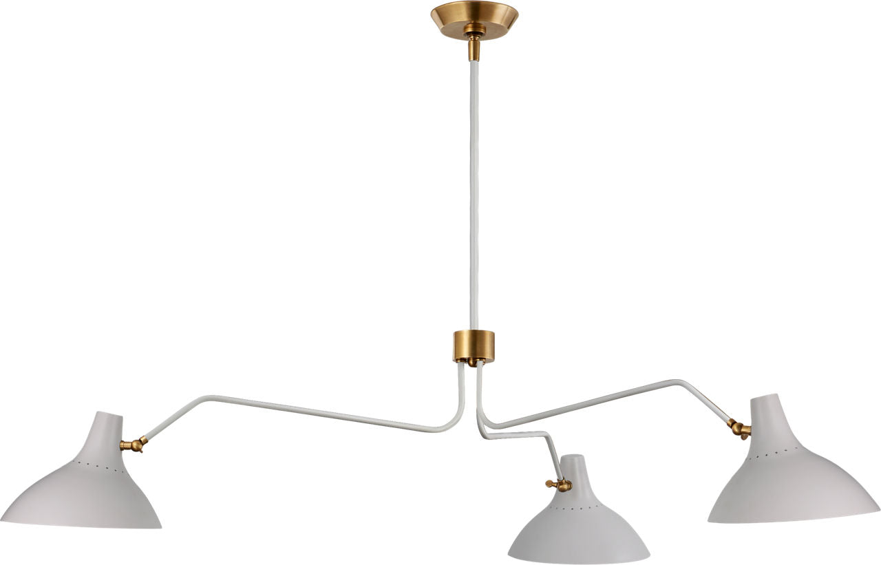 Charlton Large Triple Arm Chandelier | White