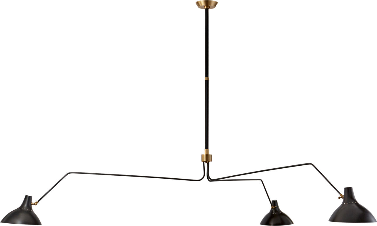 Charlton Grande Triple Arm Chandelier | Black