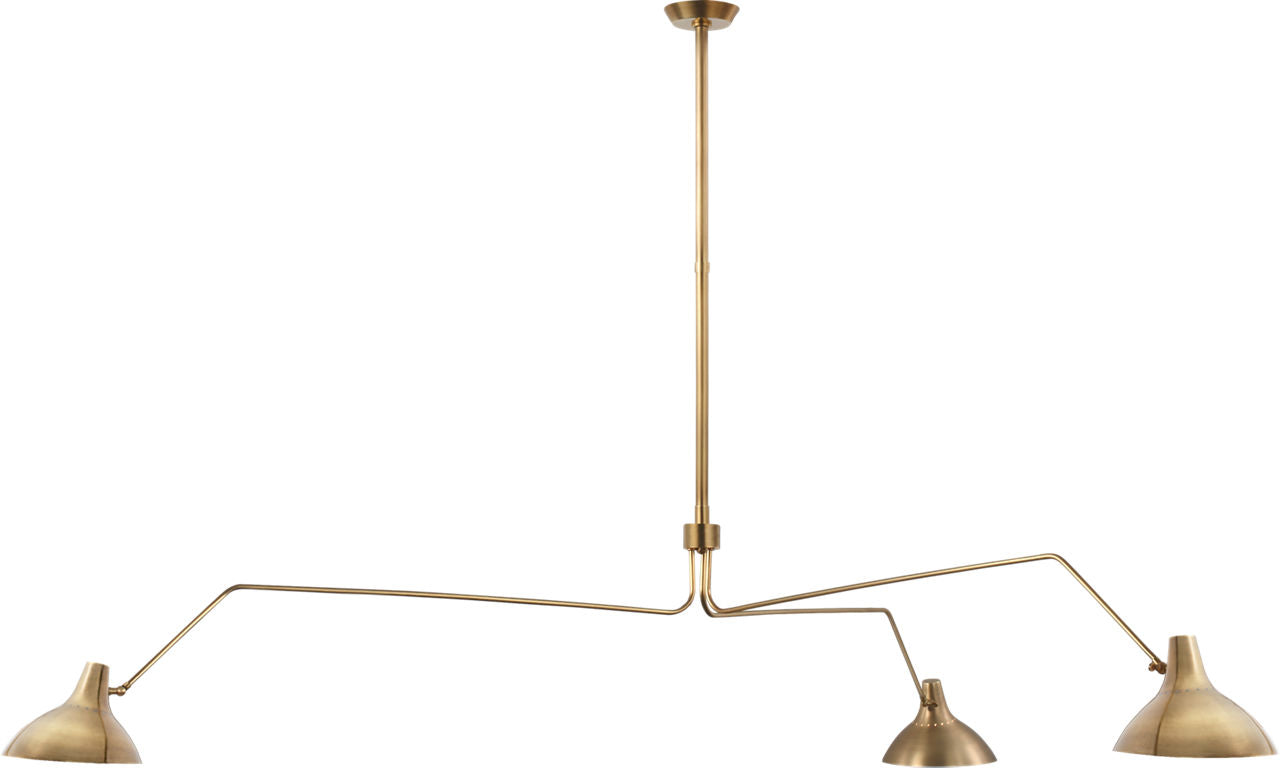 Charlton Grande Triple Arm Chandelier | Hand-Rubbed Antique Brass