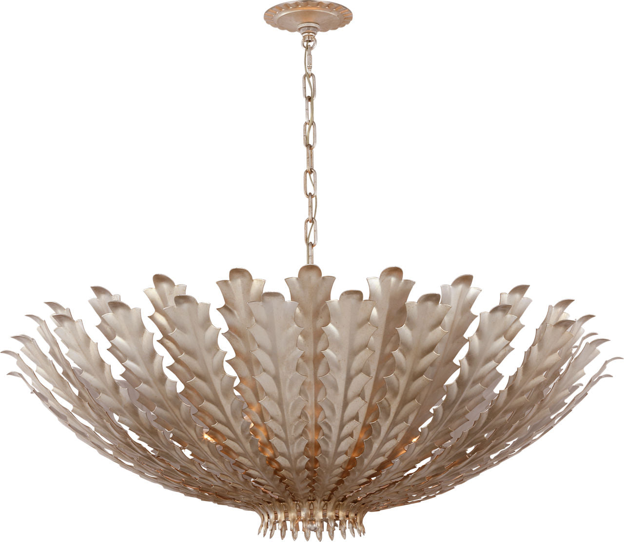 Hampton Large Chandelier | Burnished Silver Leaf