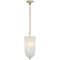 Rosehill 8" Pendant | Hand-Rubbed Antique Brass | White Strie Glass