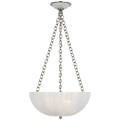 Rosehill 16" Bowl Chandelier | Polished Nickel | White Strie Glass
