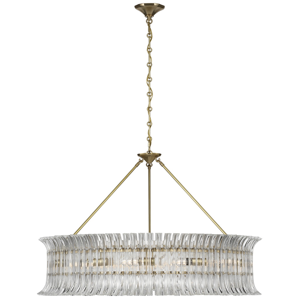 Rhine 36" Ring Chandelier | Hand-Rubbed Antique Brass | Crystal