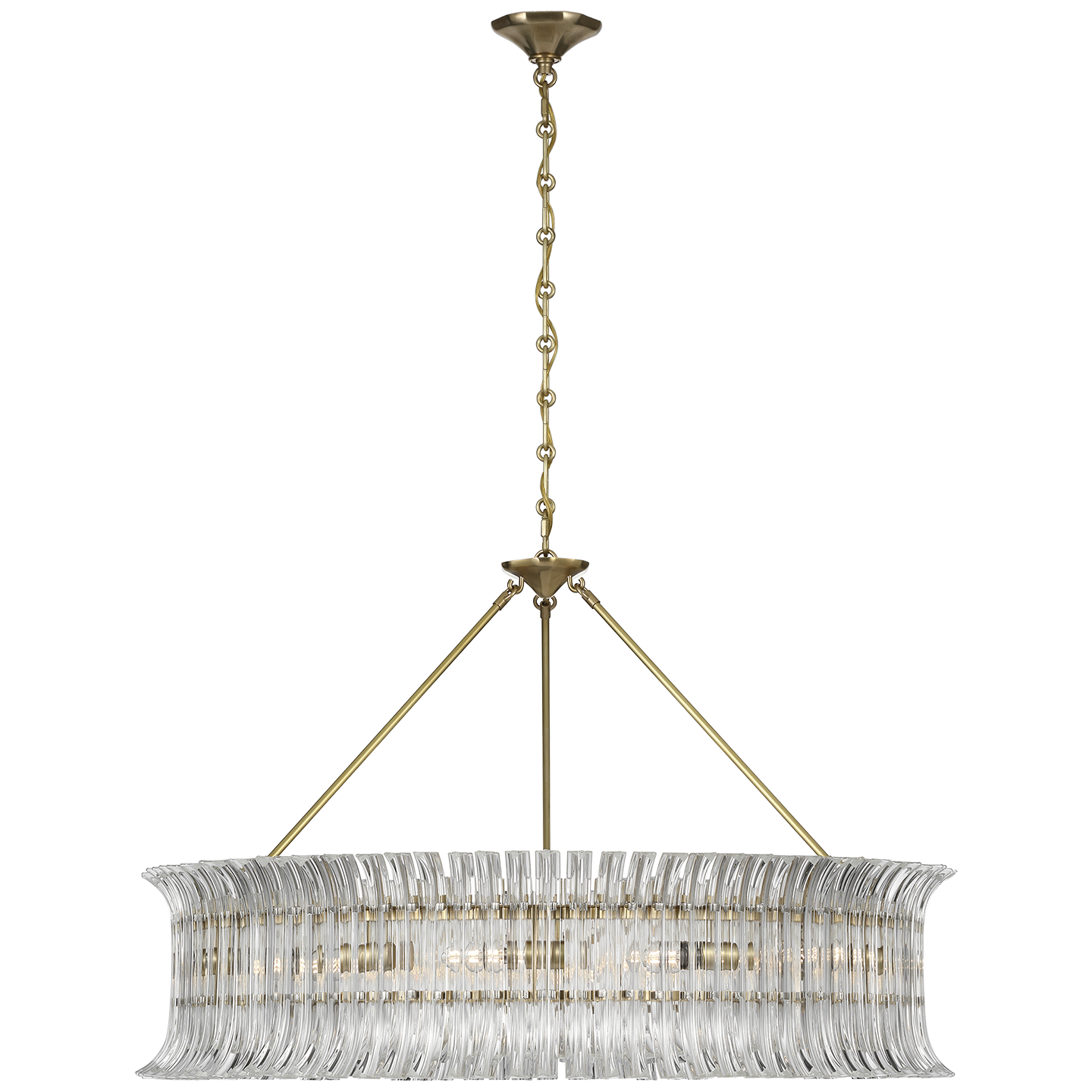 Rhine 36" Ring Chandelier | Hand-Rubbed Antique Brass | Crystal