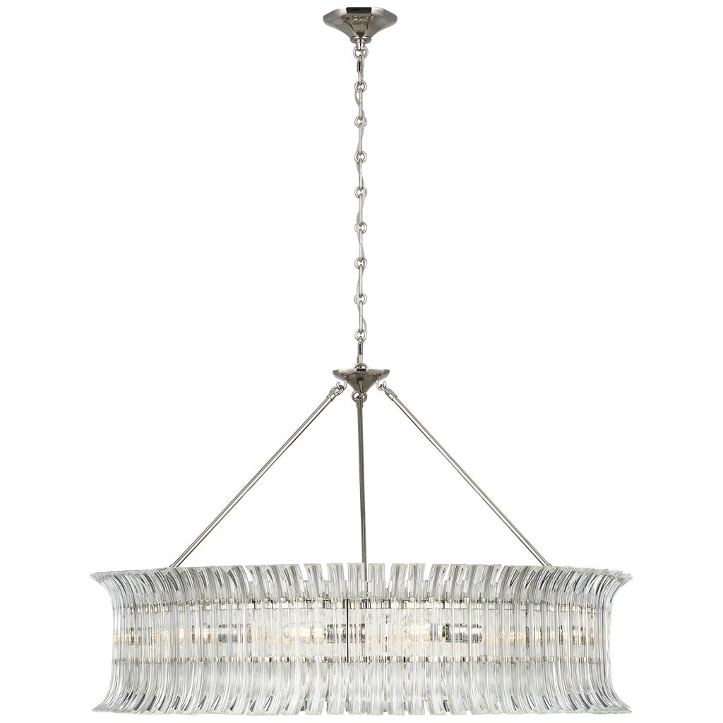 Rhine 36" Ring Chandelier | Polished Nickel | Crystal