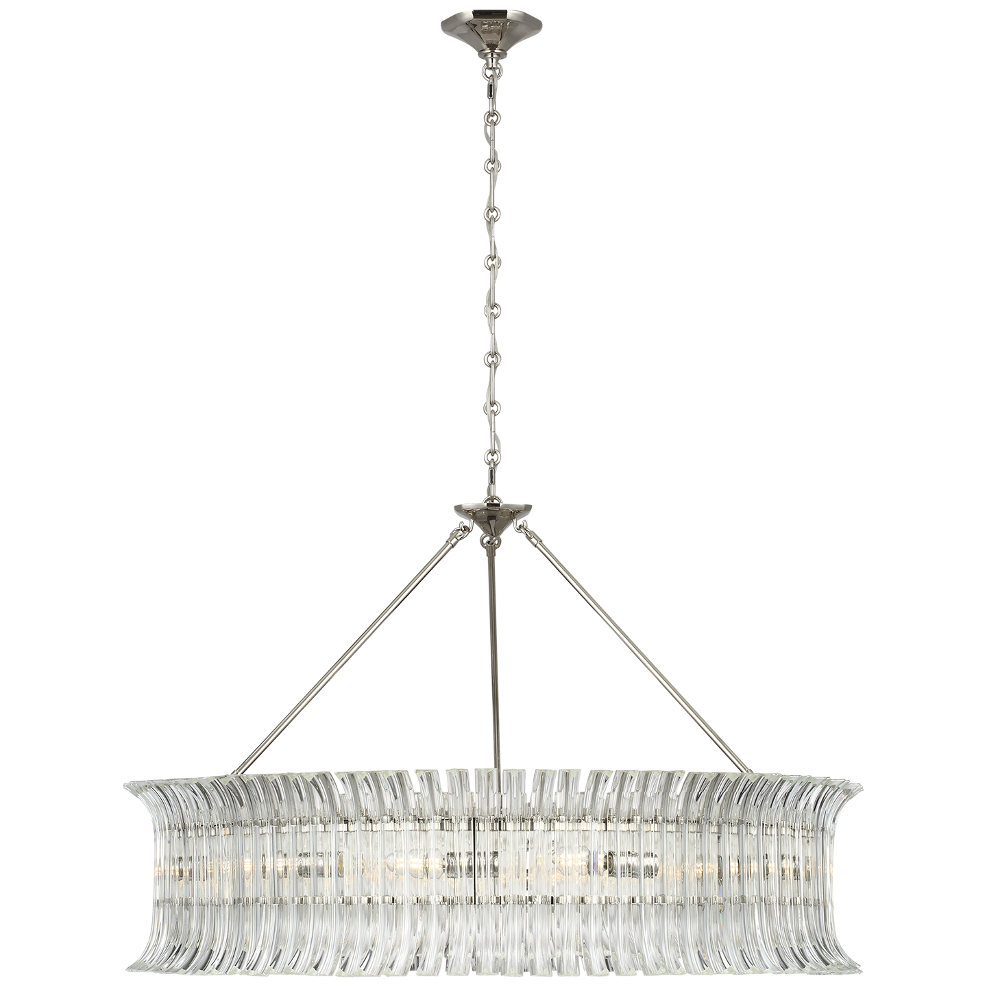 Rhine 36" Ring Chandelier | Polished Nickel | Crystal