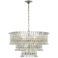 Rhine 34" Three Tier Chandelier | Polished Nickel | Crystal