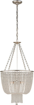 Jacqueline Chandelier | Burnished Silver Leaf | Clear Glass