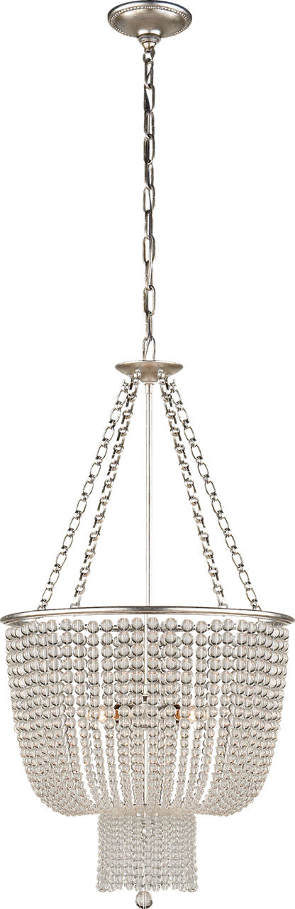 Jacqueline Chandelier | Burnished Silver Leaf | Clear Glass