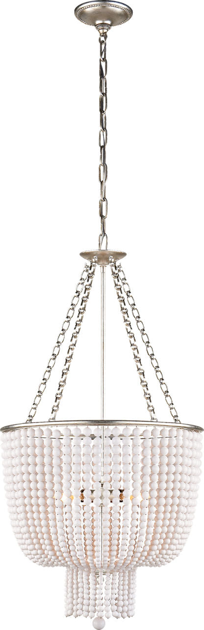 Jacqueline Chandelier | Burnished Silver Leaf | White Acrylic